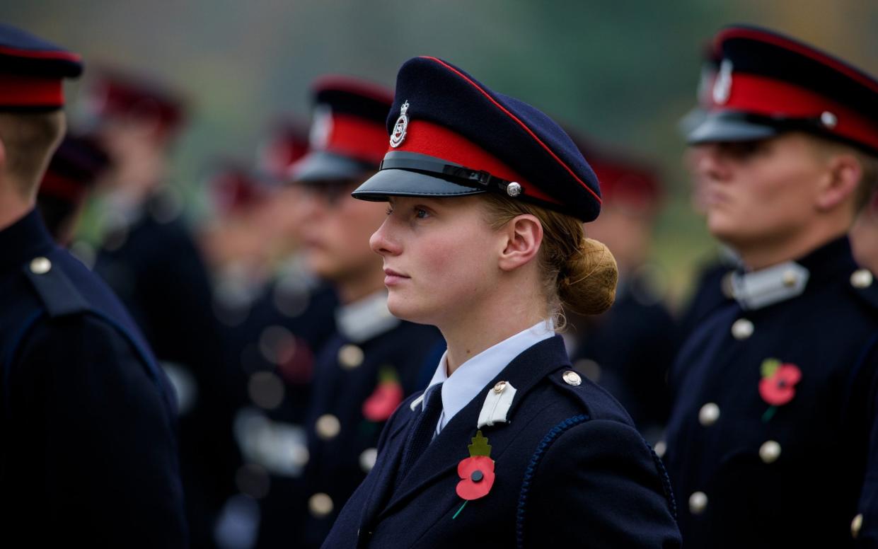 Cadets line up in uniform - Anthony Upton for The Telegraph