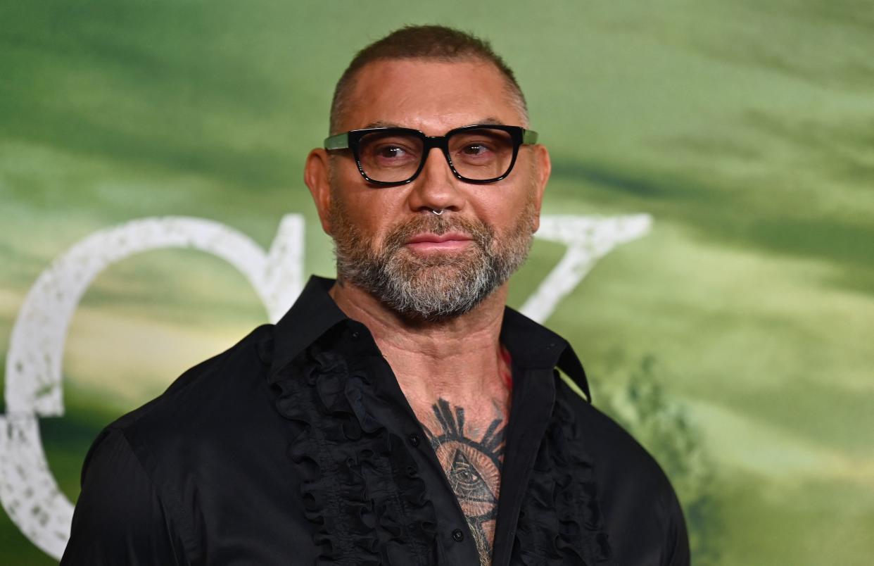 US actor Dave Bautista arrives for the world premiere of Universal Pictures' 