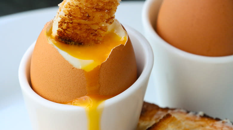 soft boiled egg close up