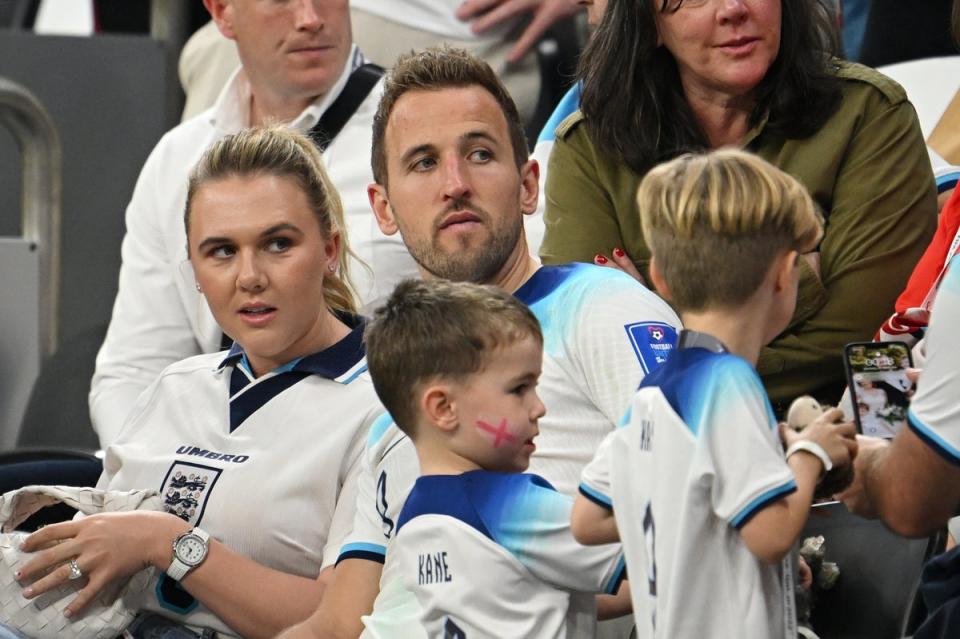 Harry Kane with his family at the 2022 Qatar World Cup (Getty)