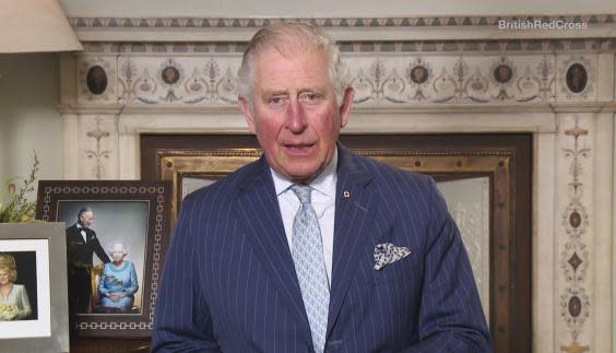 Prince of Wales, who has been president of the Red Cross since 2003, during a recorded a video to introduce a new online exhibition - 150 voices which marks the 150th anniversary of the British Red Cross (PA) (PA)