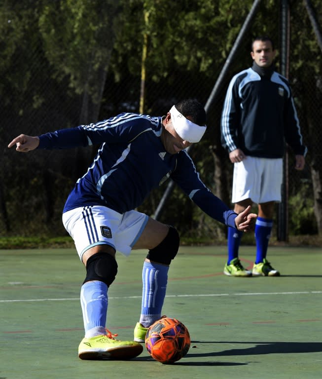 There is a magical quality to visually impaired football, the players crisscrossing the field without colliding