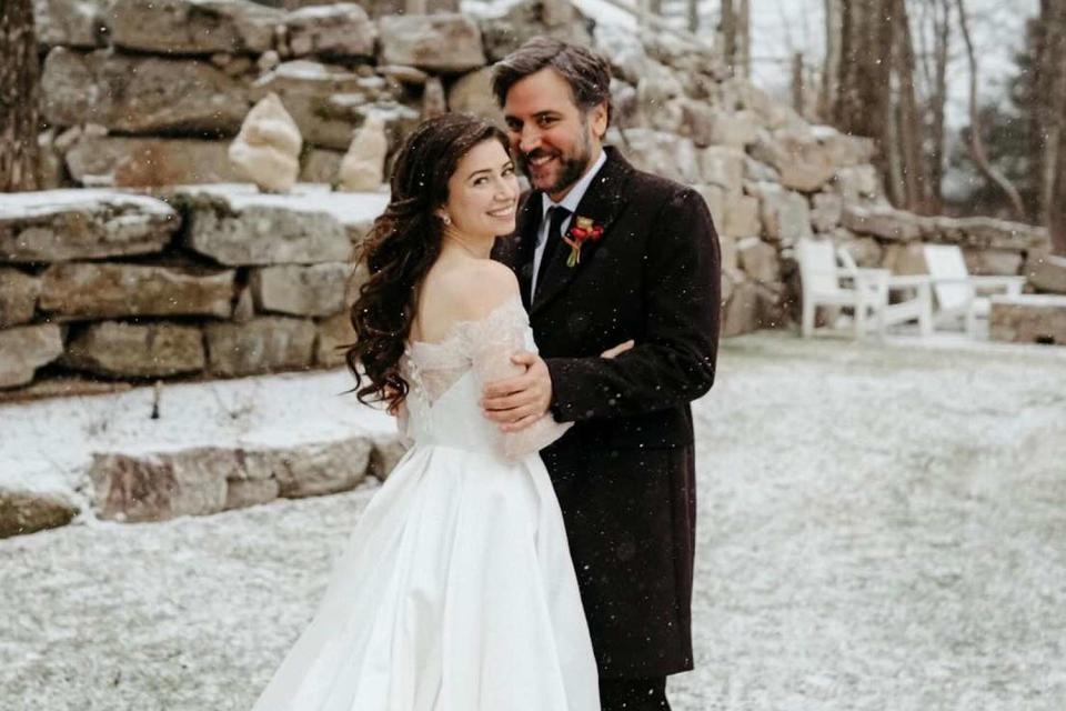 <p><a href="https://www.instagram.com/forgedinthenorth">@forgedinthenorth</a></p> Josh Radnor and Jordana Jacobs Blizzard Wedding