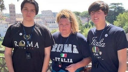 A photo taken in Rome during the family's vacation.