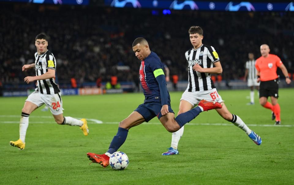 Teenager Lewis Miley held his own against Paris Saint-Germain and Kylian Mbappe on Tuesday (Getty Images)