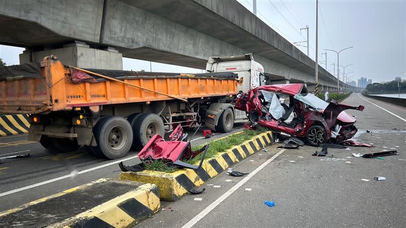 車禍事故現場。（圖／翻攝畫面）