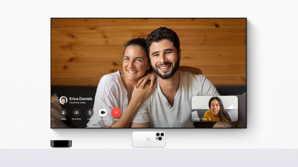 蘋果在tvOS 17首次將FaceTime導入Apple TV。（圖／翻攝自蘋果官網）