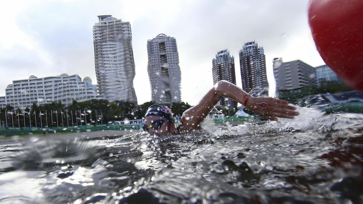 Singapore's Chantal Liew in action in the women's 10km marathon swim at the 2020 Tokyo Olympics.