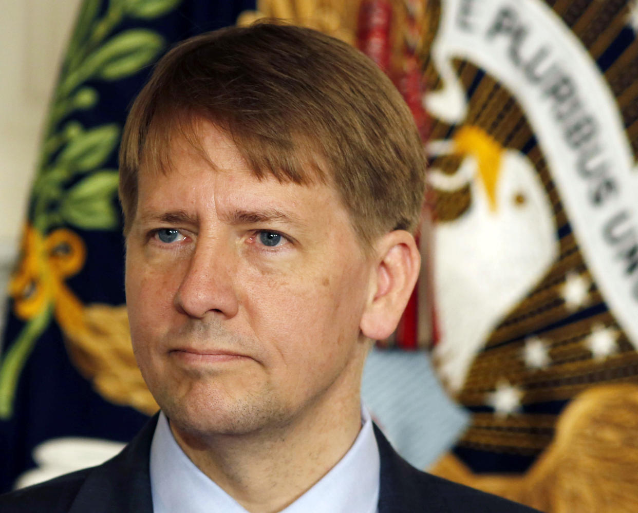 Director of the Consumer Financial Protection Bureau Richard Cordray is seen in the State Dining Room at the White House in Washington July 17, 2013.  The U.S. Senate on Tuesday confirmed Cordray as director of the Consumer Financial Protection Bureau, ending a nearly two-year standoff in Congress and putting the new agency on sounder legal footing.      REUTERS/Larry Downing  (UNITED STATES - Tags: POLITICS BUSINESS HEADSHOT PROFILE)