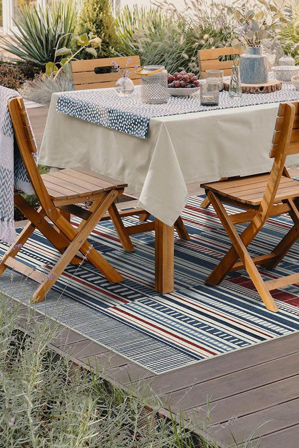 <p><a href="https://go.redirectingat.com?id=74968X1596630&url=https%3A%2F%2Fruggable.com%2Fproducts%2Friviera-stripe-americana-outdoor-rug%3Fsize%3D5x7&sref=https%3A%2F%2Fwww.thepioneerwoman.com%2Fhome-lifestyle%2Fentertaining%2Fg43569592%2Fbest-outdoor-rugs%2F" rel="nofollow noopener" target="_blank" data-ylk="slk:Shop Now;elm:context_link;itc:0;sec:content-canvas" class="link ">Shop Now</a></p><p>Outdoor Riviera Stripe Americana Rug</p><p>ruggable.com</p><p>$229.00</p><span class="copyright">Ruggable</span>