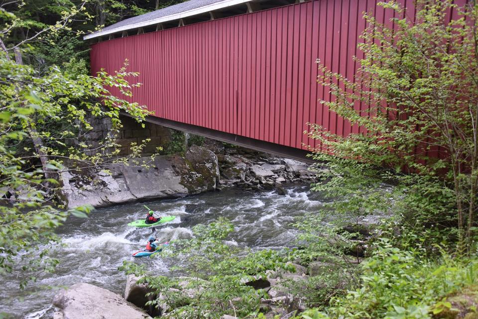 Enjoy a kayak ride under the McConnells Mill Bridge that dates back to 1874 in Lawrence County.