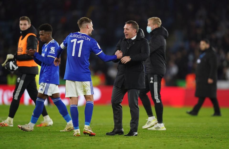 Brendan Rodgers saw his Leicester side beat Watford (Mike Egerton/PA) (PA Wire)