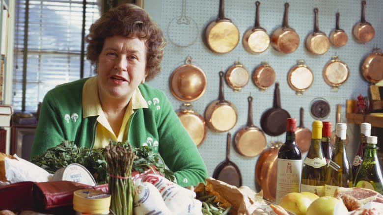 Julia Child in her kitchen