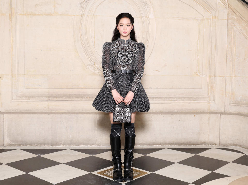 Jisoo channelled her inner medieval princess for the Christian Dior Haute Couture Fall/Winter 2024-2025 during Paris Fashion Week on June 24. (Photo by Pascal Le Segretain/Getty Images for Christian Dior)