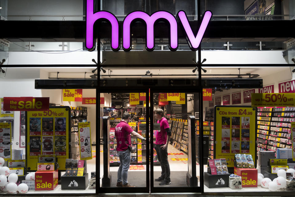 An HMV store on Queen Street in Cardiff, Wales. Photo: Matthew Horwood for Getty Images