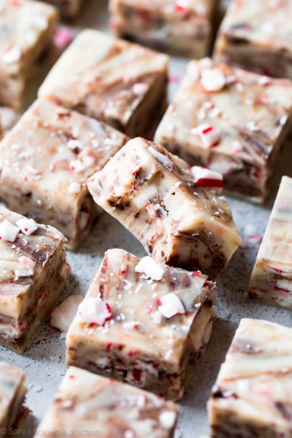 Candy Cane Chocolate Swirl Fudge