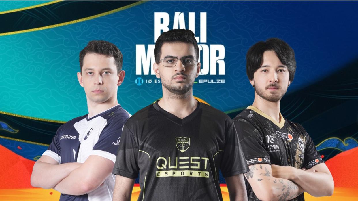 Western European heavyweights Team Liquid, Quest Esports, and Gaimin Gladiators were the first three teams to claim upper bracket Playoff spots after day four of the Dota 2 Bali Major Group Stage. Pictured: Team Liquid Nisha, Quest Esports ATF, Gaimin Gladiators tOfu. (Photos: Team Liquid, Quest Esports, Gaimin Gladiators, Epulze)