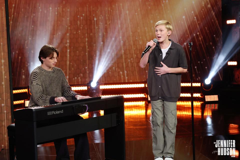 Montgomery resident Reid Wilson, 14, sings on "The Jennifer Hudson Show," accompanied by his brother Ryley Tate Wilson, 16, on piano.
