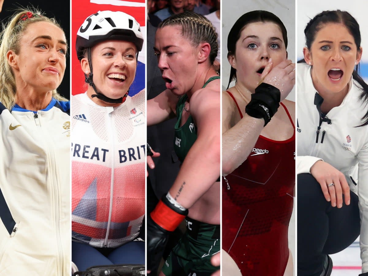 (L-R:) Eilish McColgan, Hannah Cockroft, Molly McCann, Andrea Spendolini-Sirieix and Eve Muirhead (Getty Images)