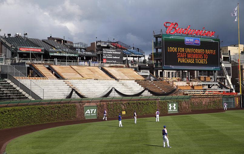 A view of the right field bleachers during renovations in 2015. A Cubs fan is now suing the team after those renovations eliminated wheelchair-accessible sections. (AP)