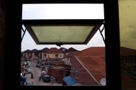 A view is pictured from the window of Adetona Omokanye's' home in Lagos