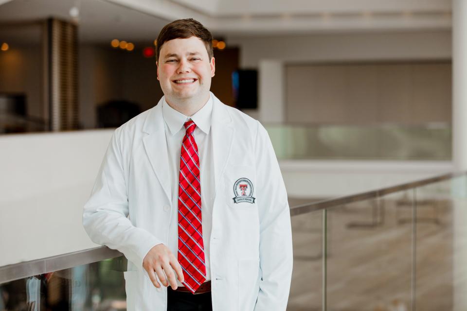 Landon Bernier of Amarillo was among incoming medical students who received their white coats at Friday's ceremony held by the Texas Tech University Health Sciences Center at the Buddy Holly Hall of Performing Arts and Sciences in Lubbock.