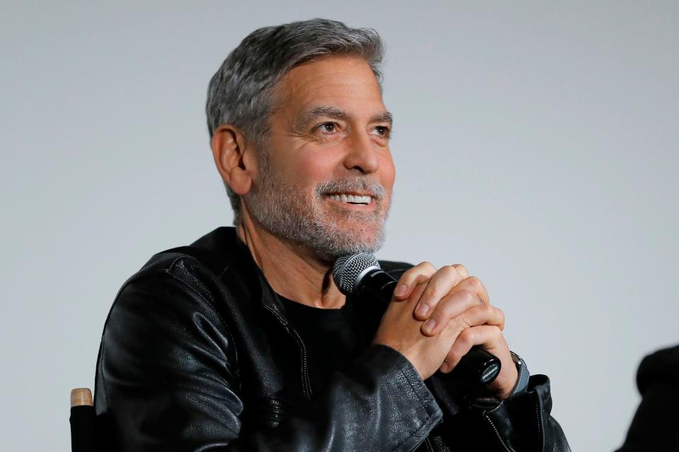 George Clooney speaks onstage during Hulu's "Catch-22" special screening on May 01, 2019 in New York City.