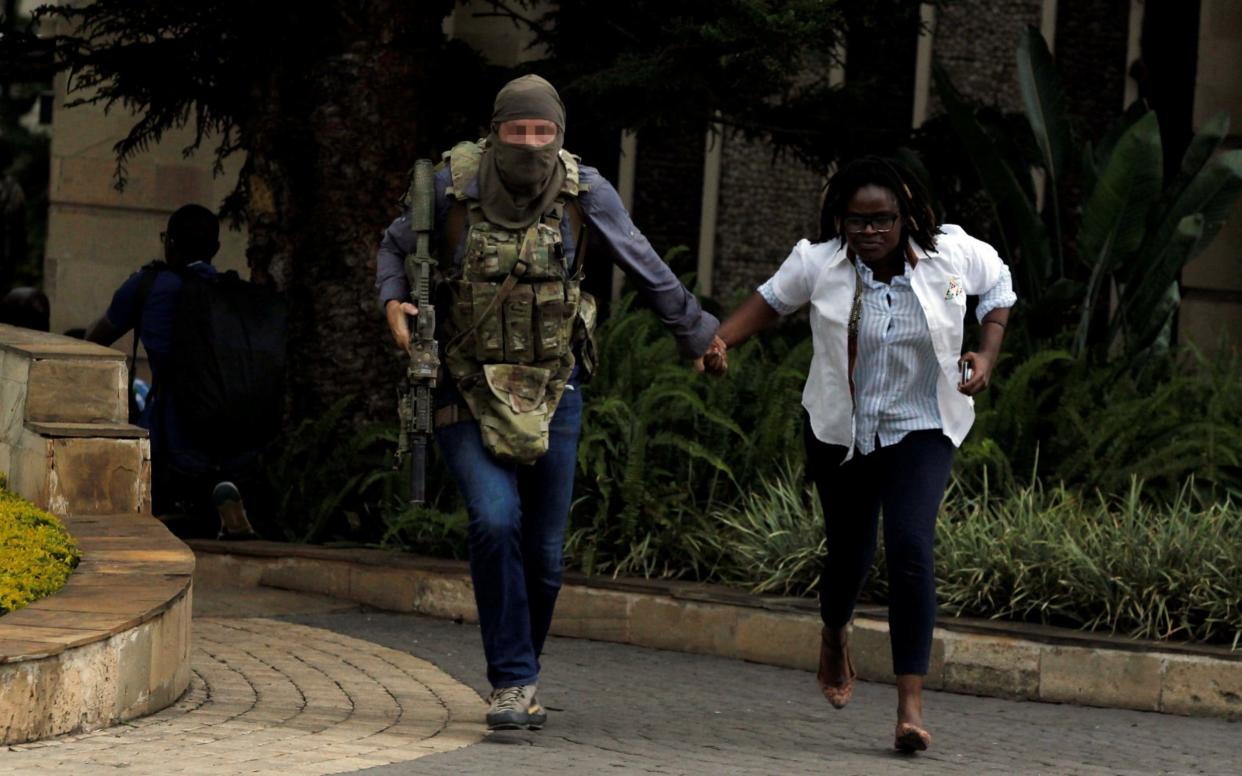 The off-duty SAS soldier ran back into the hotel compound several times to rescue more trapped civilians  - Reuters