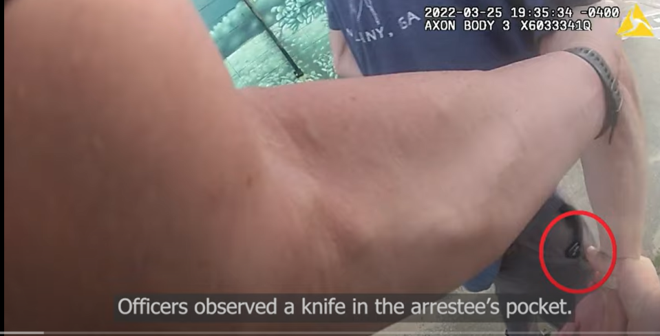 Still from the body camera video released by the Tallahassee Police Department.