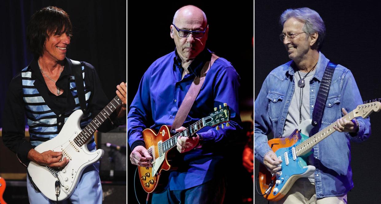 Jeff Beck, Mark Knopfler, Eric Clapton. 