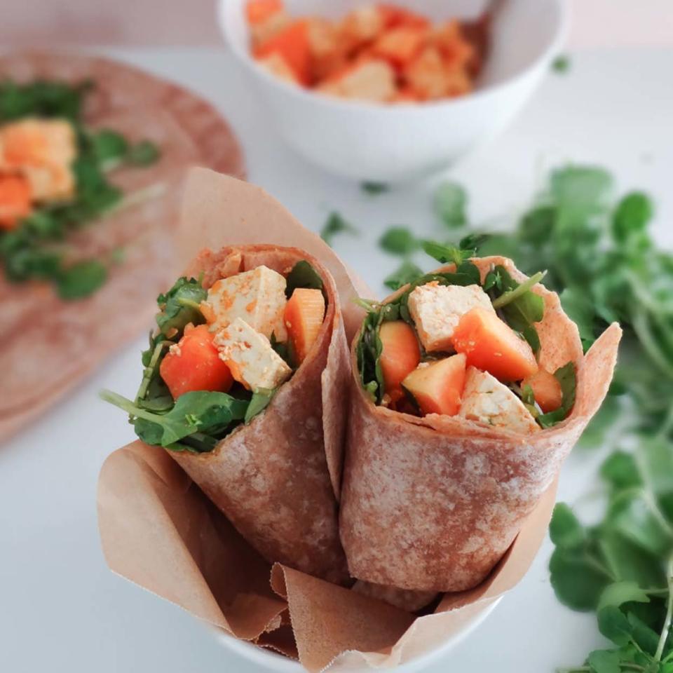 Curried Tofu Papaya Wraps