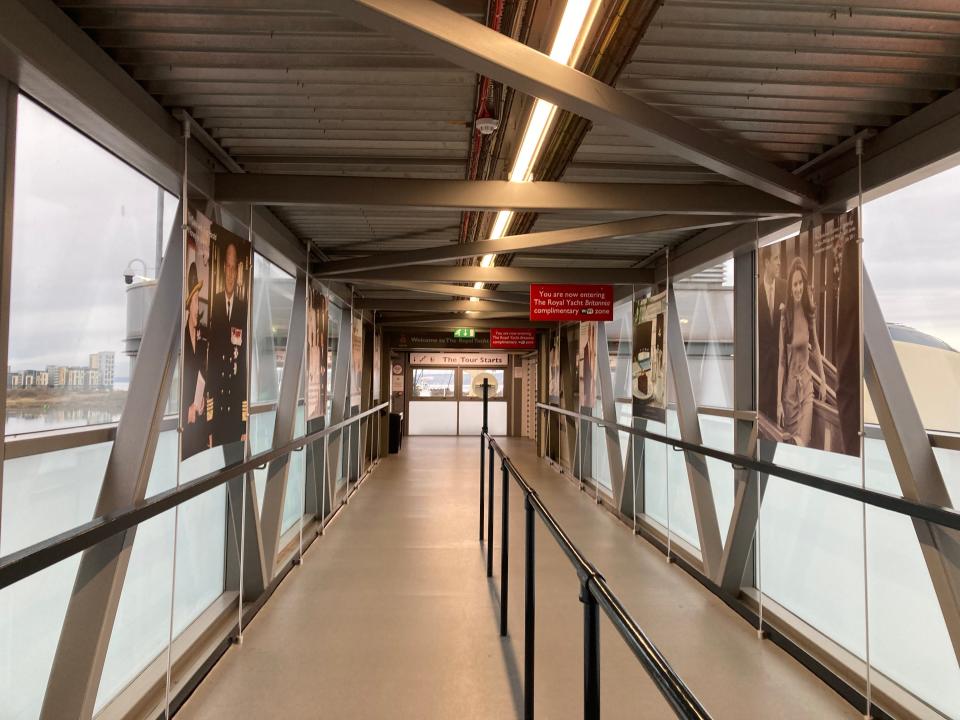 The walkway entrance to the Royal Yacht Britannia