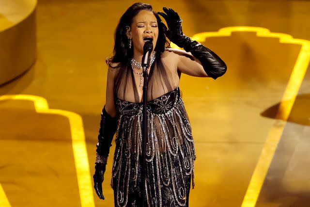 Kevin Winter/Getty Rihanna performing at the 95th annual Academy Awards at the Dolby Theatre in Los Angeles in March 2023