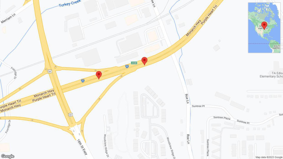 A detailed map that shows the affected road due to 'Broken down vehicle on northbound I-35 in Kansas City' on December 16th at 7:13 p.m.