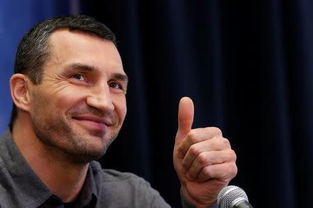 Boxer Wladimir Klitschko attends a news conference at Madison Square Garden in New York City, U.S., January 31, 2017. REUTERS/Brendan McDermid