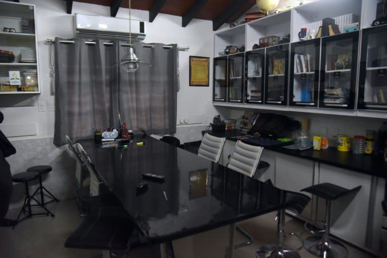 View of Brazilian drug trafficker Jarvis Chimenes Pavao's cell at Tacumbu prison in Asuncion on July 28, 2016