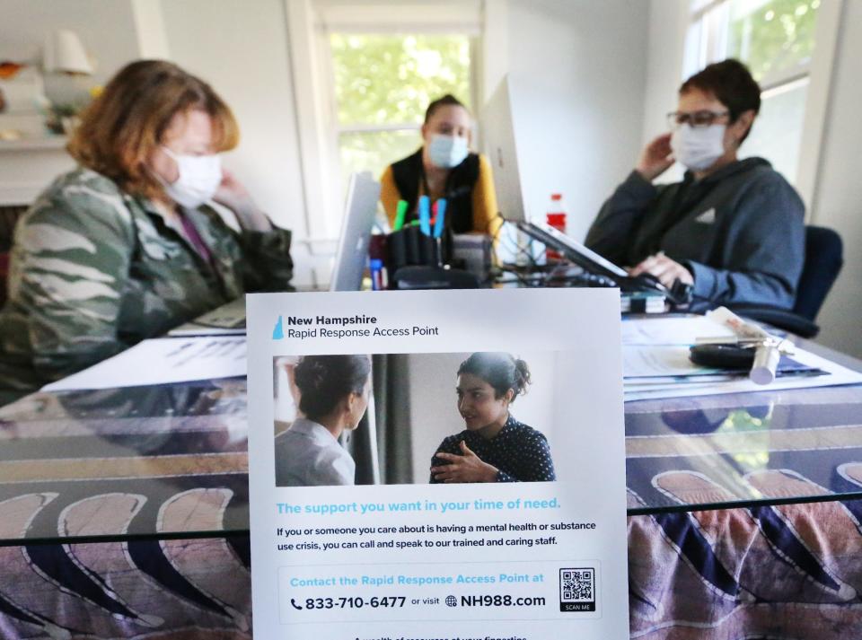 Seacoast Mental Health now has mobile access teams that go into the field, such as schools or a home where crisis is happening, and start to help the client right away. From left are team members Sandra Somerville, Carin Romero and Kelly Carpenter.