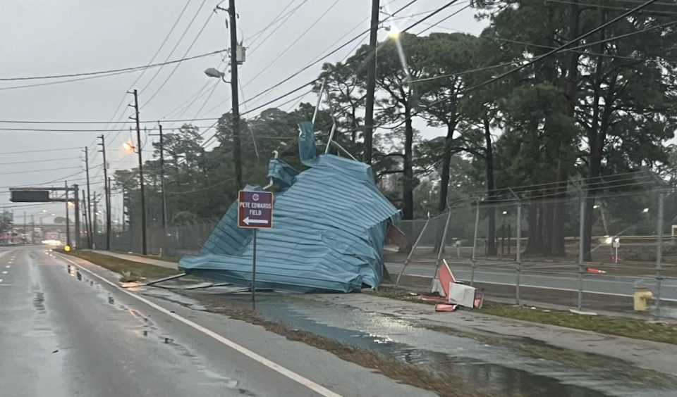 A heavy line of storms moved through the Florida Panhandle this morning, spawning at least three tornados and causing significant damage. That same line of storms, albeit a much more southern tip, is expected to sweep across Polk County this afrernoon.