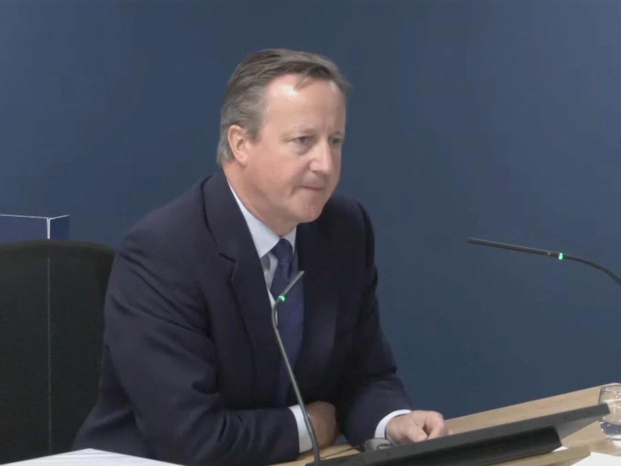 David Cameron giving evidence to the Covid committee (UK Parliament)