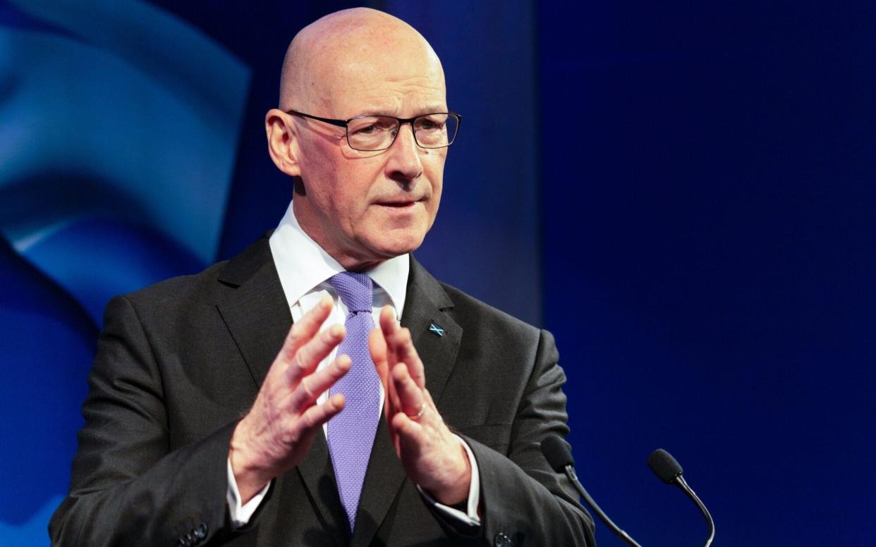 John Swinney at the SNP's manifesto launch in Edinburgh on June 19