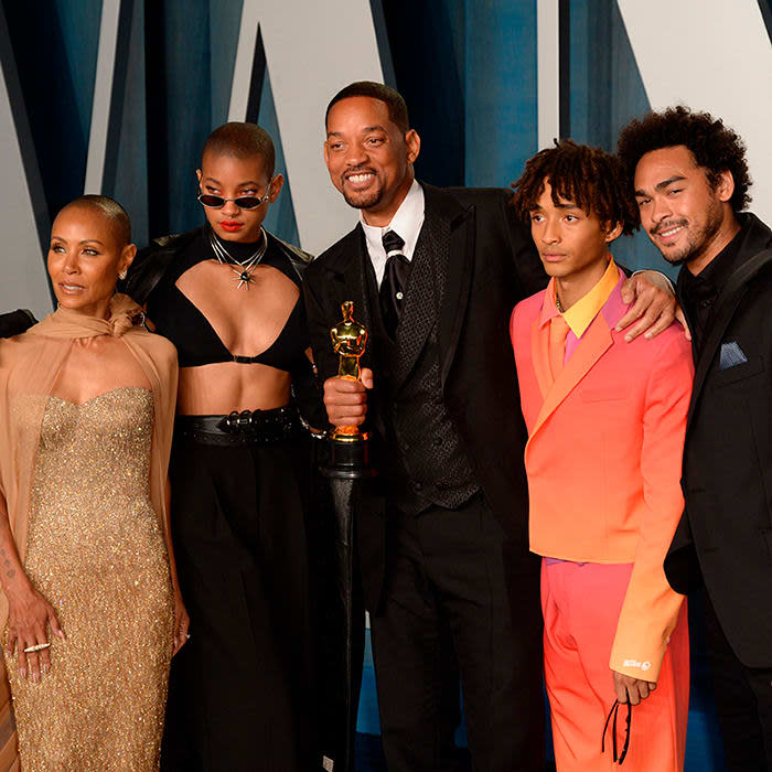 Will Smith con su mujer, Jada Pinkett y sus tres hijos, Willow, Trey y Jaden