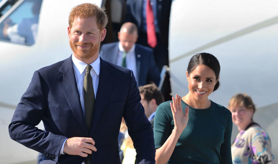 The Duke and Duchess of Sussex landed in Dublin this evening ahead of their two-day tour [Photo: PA]