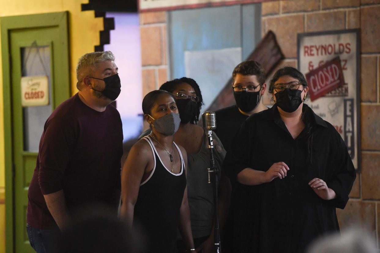 The Augusta Players hold a final run-through of “Little Shop of Horrors” in their rehearsal space off Ellis Street on Thursday, Sept. 28, 2023. “Little Shop of Horrors” will open on Oct. 6th at The Imperial Theater.