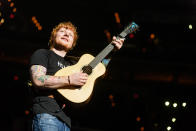 <p>Sheeran’s zesty, dancehall-infused “Shape of You” was a convincing step for an artist who made his name with ballads. He introduced the song on the Grammy telecast in February of this year. Sheeran’s “Thinking Out Loud” was nominated in this category two years ago.<br>(Photo: Kyle Gustafson/Getty Images) </p>