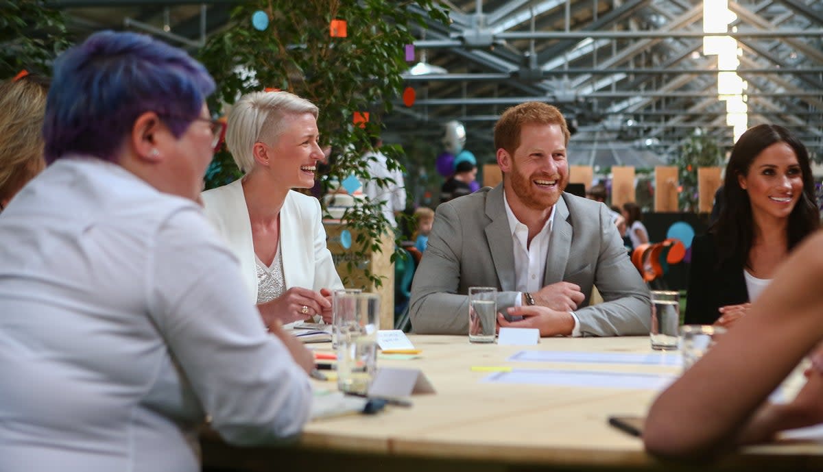 Harry and Meghan were pictured together in the uncropped picture (Getty Images)