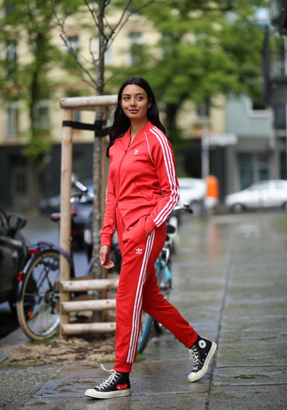 With a Track Suit