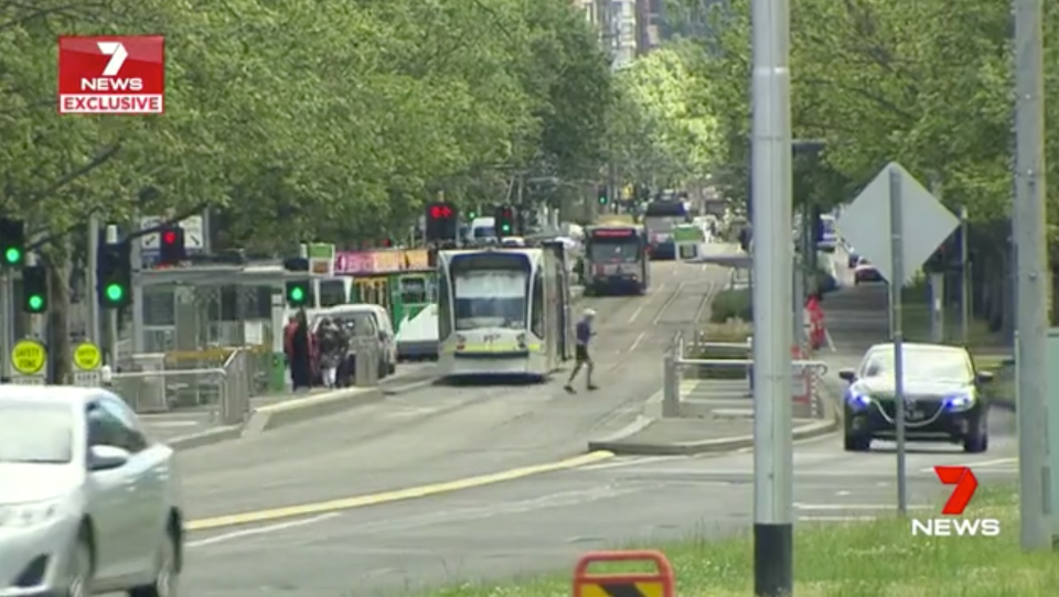 Labor plans to remove two car lanes on St Kilda Road in Melbourne. Source: 7 News