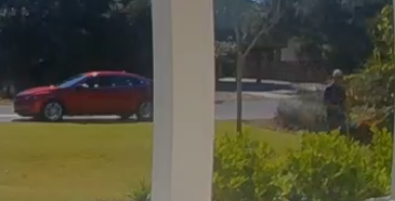 Surveillance footage shows a man approaching a residence on Betty Street on Saturday, Nov. 20 after exiting from a newer model red Chevy Malibu or Impala parked outside. The man was reportedly seen returning to the vehicle with a stolen Hayward Aquariite 940 saltwater chlorinator.