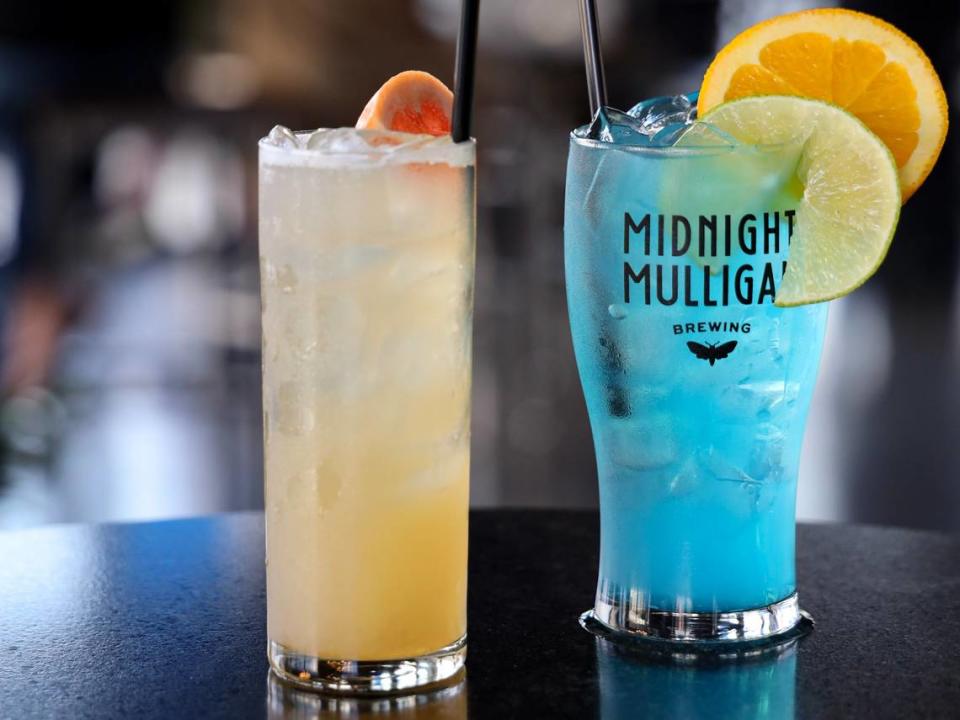 The Charlotte Skyline and Panthers Punch are on the cocktail menu at Midnight Mulligan Brewing.