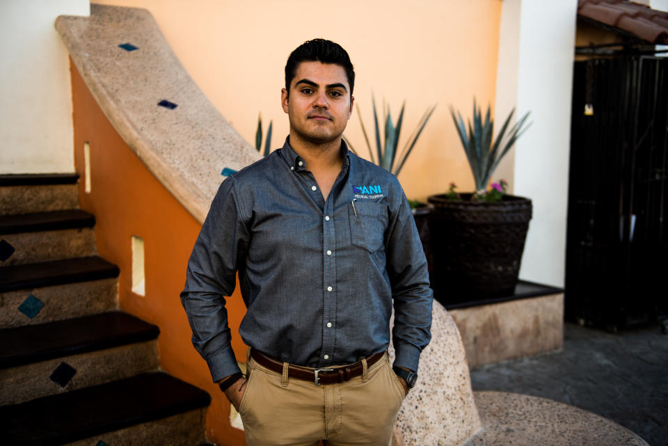 Alejandro Guti&eacute;rrez, 33, COO of Sani Dental Group in Los Algodones, Baja California, Mexico on Oct. 23, 2019. (Photo: Ash Ponders for HuffPost)